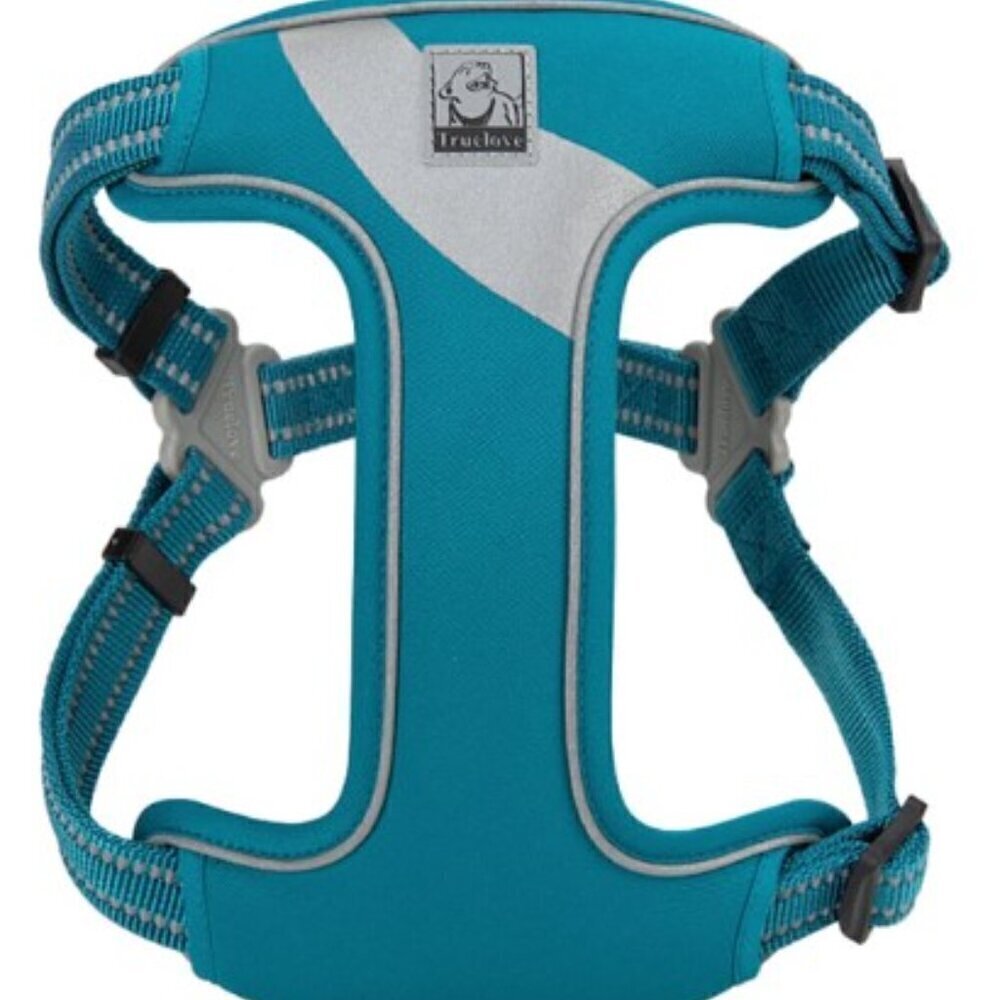 Blue True Love Dog Harness Anti Pull Safety Reflective Pet Harness